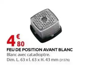 Rural Master FEU DE POSITION AVANT BLANC offre