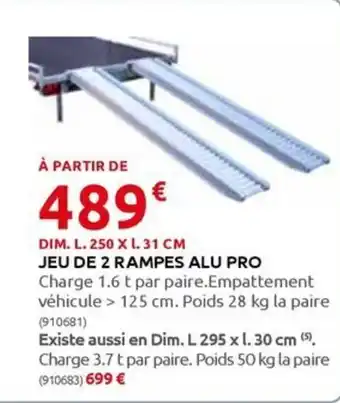 Rural Master JEU DE 2 RAMPES ALU PRO offre