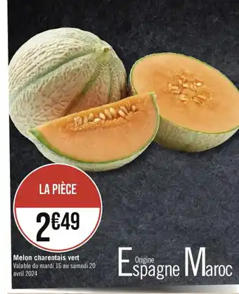 Casino Supermarchés Melon charentais vert offre