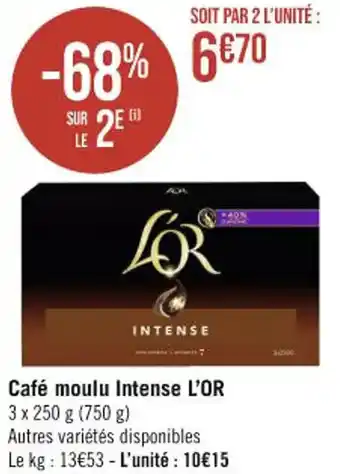 Casino Supermarchés Café moulu Intense L'Or offre