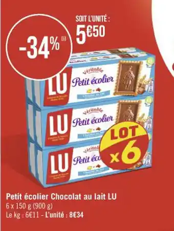 Casino Supermarchés Petit écolier Chocolat au lait LU offre