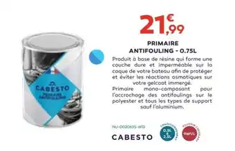 Cabesto PRIMAIRE ANTIFOULING - 0.75L offre