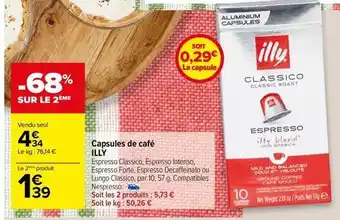 Carrefour Drive Illy - capsules de café offre