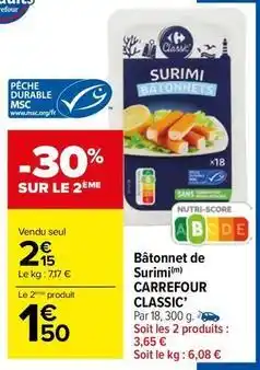 Carrefour Drive Carrefour - bâtonnet de surimi classic offre