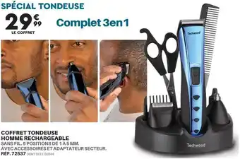 Shopix Techwood - coffret tondeuse homme rechargeable offre