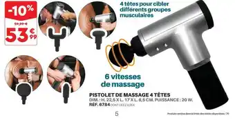 Shopix Pistolet de massage 4 têtes offre