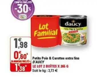 G20 Petits Pois & Carottes Extra Fins D'aucy offre