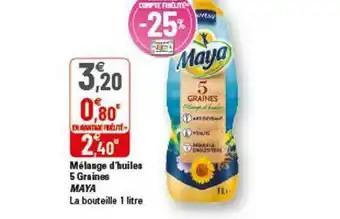 G20 Mélange D'huiles 5 Graines Maya offre