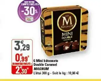 G20 6 Mini Bâtonnets Double Caramel Magnum offre