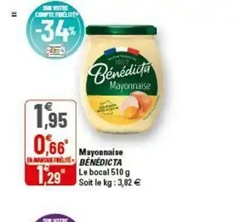 G20 Mayonnaise Bénédicta offre
