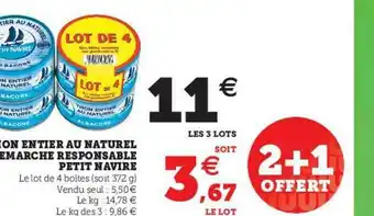 U Express Thon Entier Au Naturel Démarche Responsable Petit Navire offre
