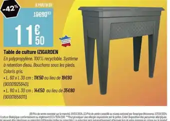 Bricorama Table de culture IZIGARDEN offre