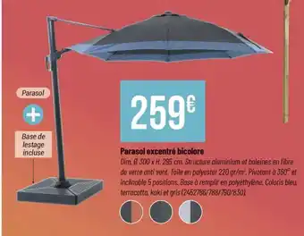 Bricorama Parasol excentré bicolore offre