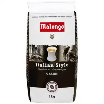 Auchan Café Grains Italian Style Malongo offre