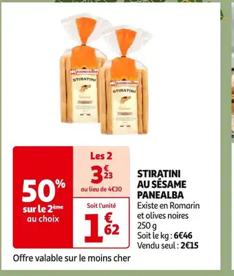 Auchan Supermarché PANEALBA STIRATINI AU SÉSAME offre