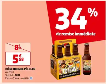 Auchan Supermarché PÉLICAN BIÈRE BLONDE offre