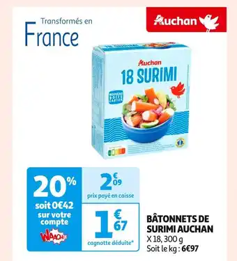 Auchan Supermarché AUCHAN BÂTONNETS DE SURIMI offre