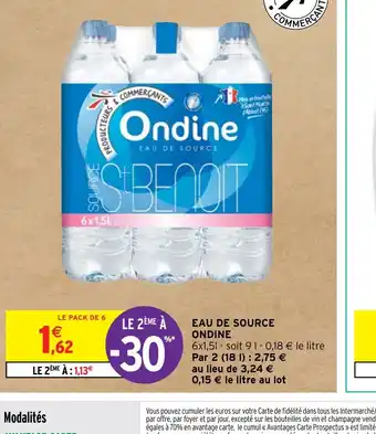 Intermarché Express EAU DE SOURCE ONDINE offre