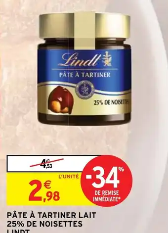 Intermarché Hyper PÂTE À TARTINER LAIT 25% DE NOISETTES LINDT offre