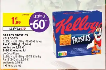 Intermarché Hyper BARRES FROSTIES KELLOGG'S offre