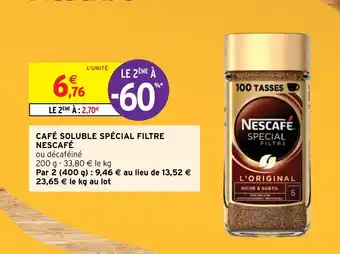 Intermarché Hyper CAFÉ SOLUBLE SPÉCIAL FILTRE NESCAFÉ offre