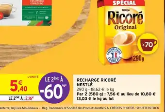 Intermarché Hyper RECHARGE RICORÉ NESTLÉ offre