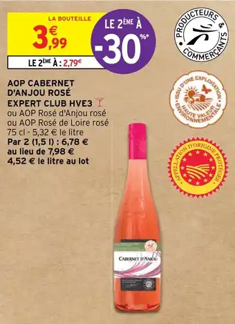 Intermarché Hyper AOP CABERNET D'ANJOU ROSÉ EXPERT CLUB HVE3 Y offre