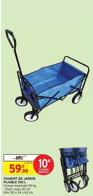 Intermarché Hyper CHARIOT DE JARDIN PLIABLE 100 L offre