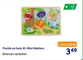 Action Mini matters puzzle en bois xl offre