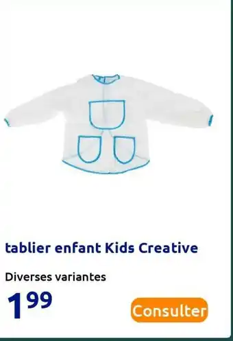 Action Tablier enfant kids creative offre