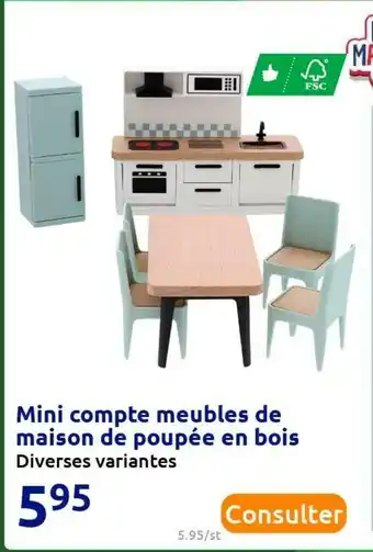 Mini matters mini compte meubles de maison de poupée en bois