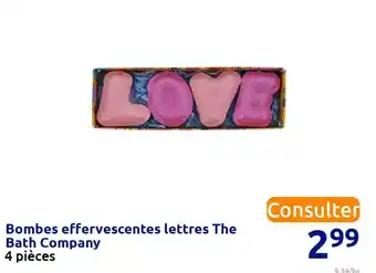 Action Bombes effervescentes lettres the bath company offre