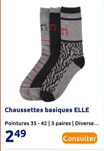 Action Elle chaussettes basiques offre