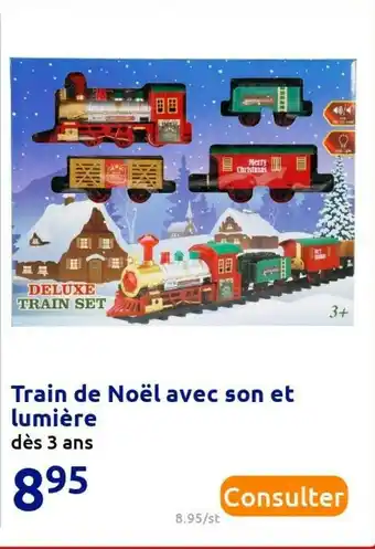 Train de noël avec son et lumière