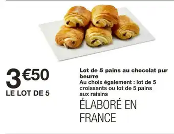 Monoprix Lot de 5 pains au chocolat pur beurre offre