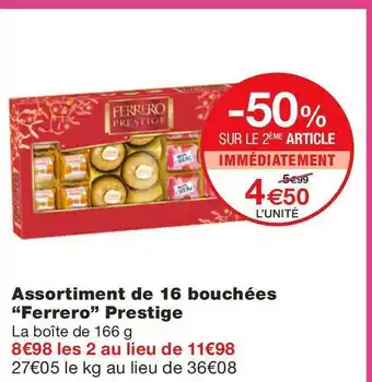 Monoprix Ferrero assortiment de 16 bouchées prestige offre