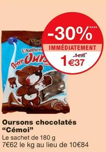 Cémoi oursons chocolatés