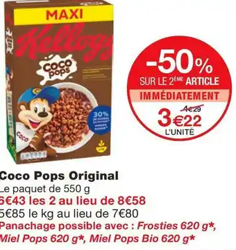 Monoprix Kellogg's coco pops original offre