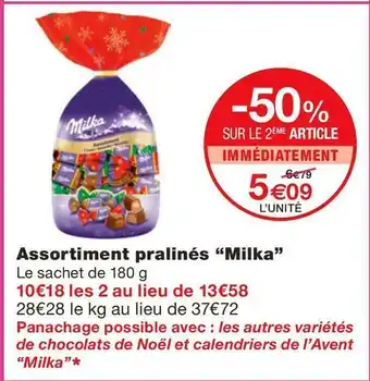 Monoprix Milka assortiment pralinés offre