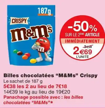 M&ms billes chocolatées crispy