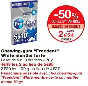 Monoprix Freedent chewing-gum white menthe forte offre