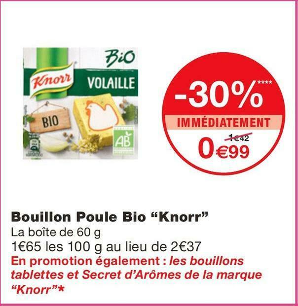 Promo Knorr bouillon poule bio chez Monoprix