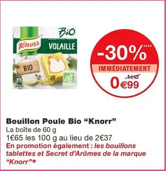 Monoprix Knorr bouillon poule bio offre