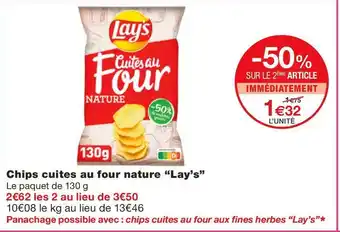 Monoprix Lay's chips cuites au four nature offre