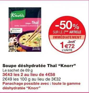 Monoprix Knorr soupe déshydratée thaï offre