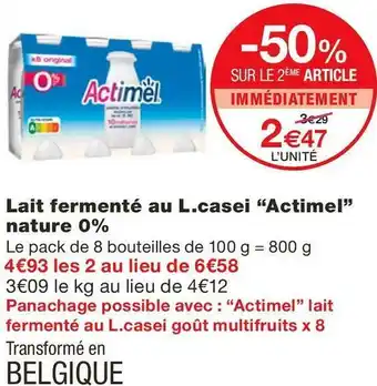 Monoprix Danone lait fermenté au l.casei nature 0% offre