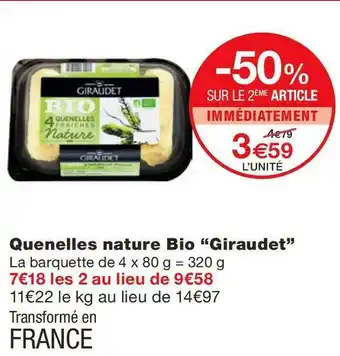 Giraudet quenelles nature bio