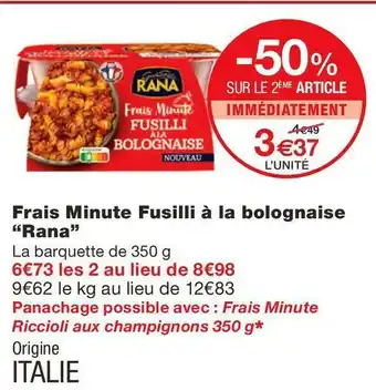 Rana frais minute fusilli Ă la bolognaise