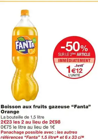Monoprix Fanta boisson aux fruits gazeuse orange offre