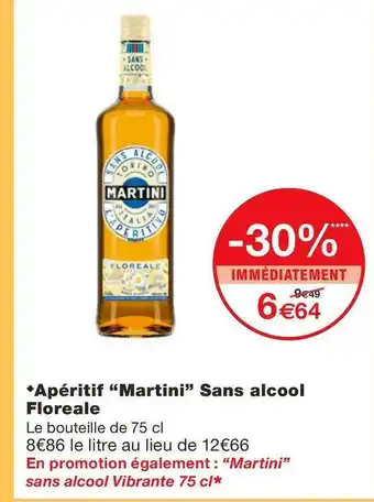 Monoprix Martini apéritif “martini” sans alcool floreale offre